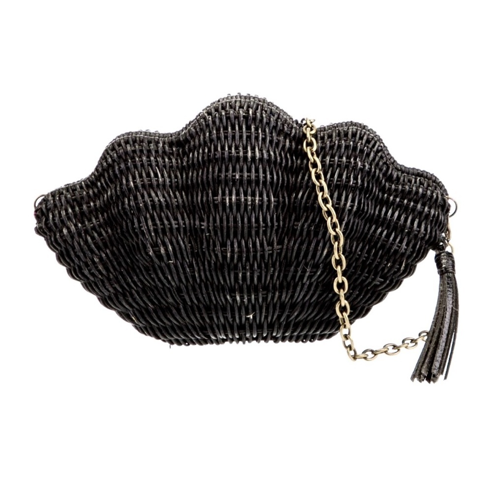 Kayu wicker vintage reformation black small shoulder bag